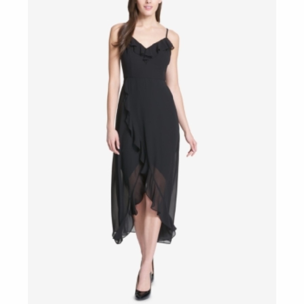 kensie Ruffled Tulip-Hem Maxi Dress